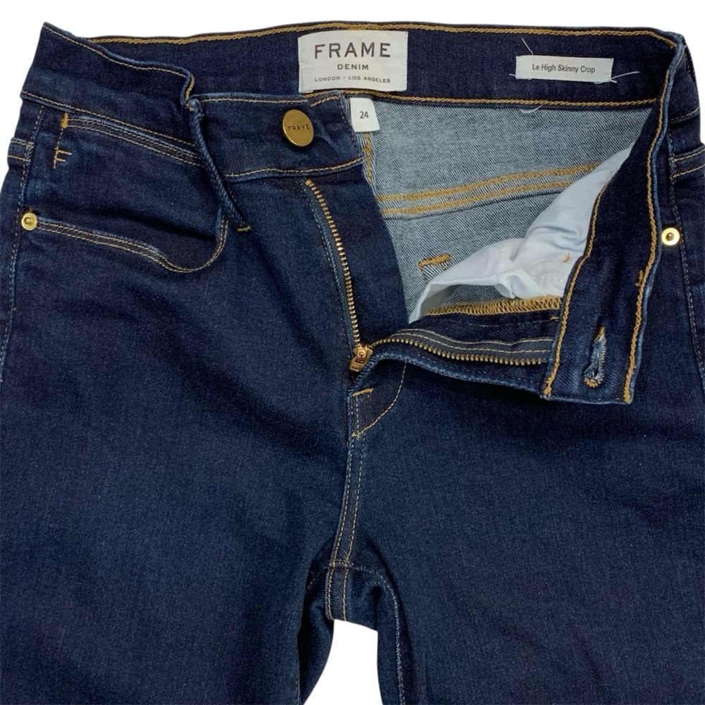 FRAME Denim Le High Skinny Crop Stretch Jeans Size 24 - Picture 6 of 10